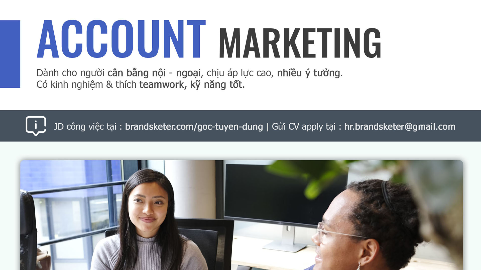 JD Vị trí Account Marketing tại Brandsketer Việt Nam