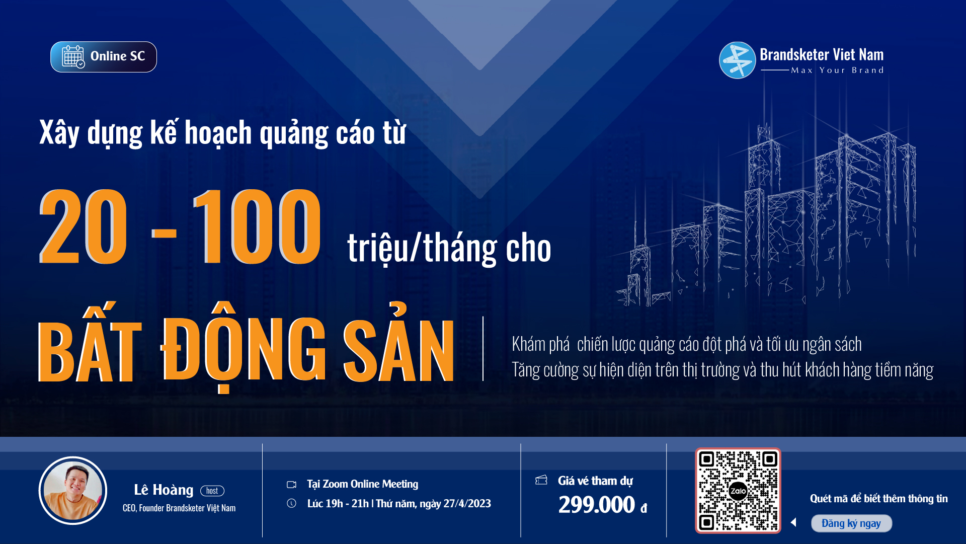 Xây dựng kế hoạch quảng cáo với ngân sách từ 20 triệu - 100 triệu/tháng cho bất động sản