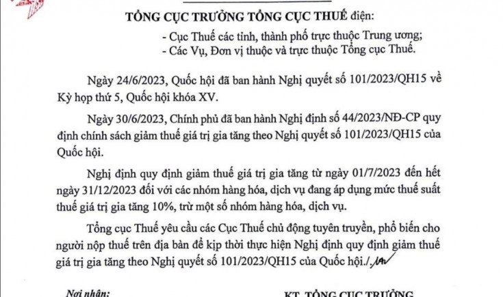  Chính thức giảm 2% thuế giá trị gia tăng từ ngày 1/7/2023                         