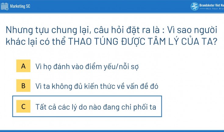 Một góc TÂM LÝ HỌC HÀNH VI trong Marketing đương đại          